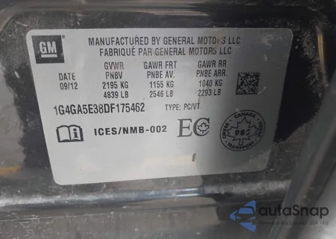 2013 Buick Lacrosse из США, поврежденный, VIN 1G4GA5E38DF175462